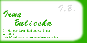 irma bulicska business card